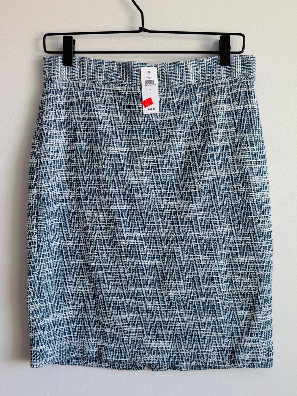 NWT- Banana Republic Tweed Blue & White Pencil Skirt